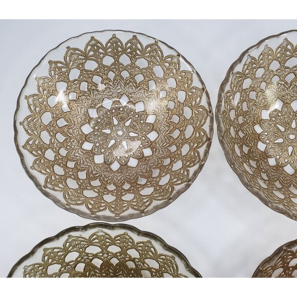 Artistic Accents Turkish Bowl Set Gold Lace Metallic Medallion - Picture 5 of 11